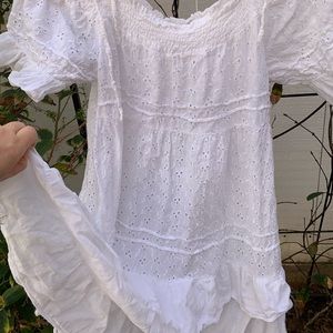 Cottagecore, Fairycore White Flowy Dress